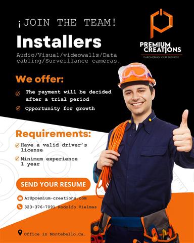 LOOKIN FOR INSTALLERS image 1