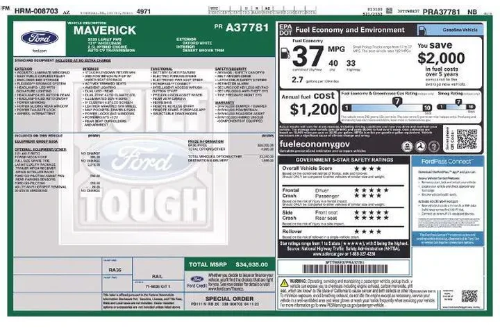 $31514 : Ford Maverick 2023 Lariat 4d image 2