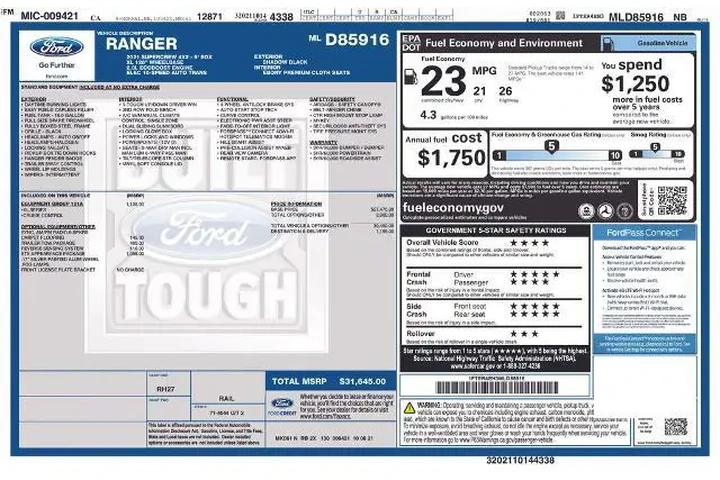 $24400 : Ford Ranger 2021 4x2 XL 4dr image 2