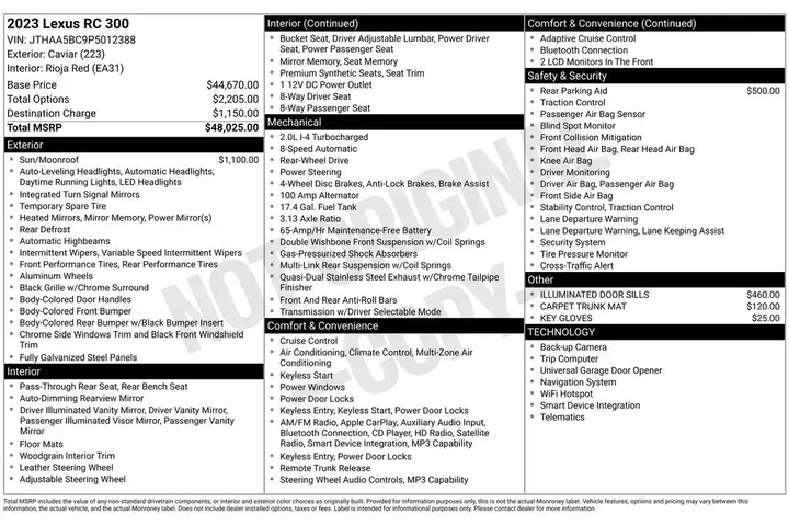 $39996 : Lexus RC 300 2023 2dr Coupe image 9