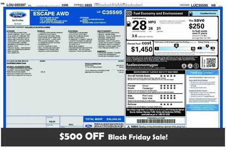 $17895 : Ford Escape 2020 AWD SE 4dr image 1