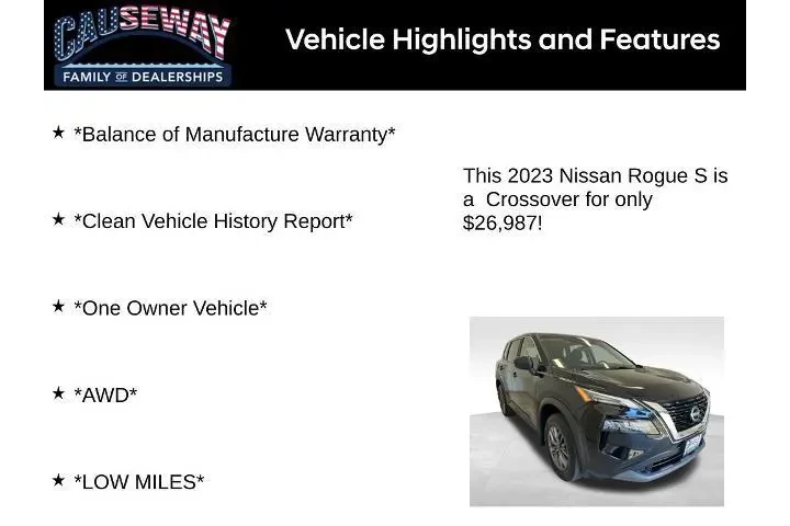 $26987 : Nissan Rogue 2023 AWD S 4dr image 2