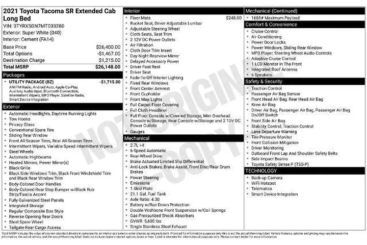 $27000 : Toyota Tacoma 2021 4x2 SR5 4 image 2