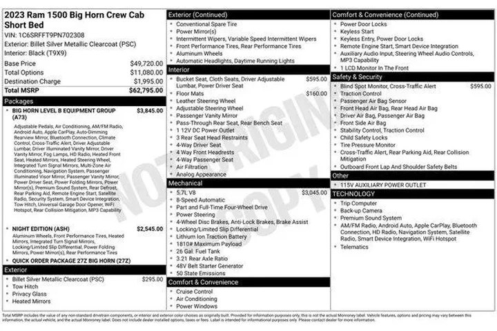 $36999 : Ram 1500 2023 4x4 Big Horn 4 image 9