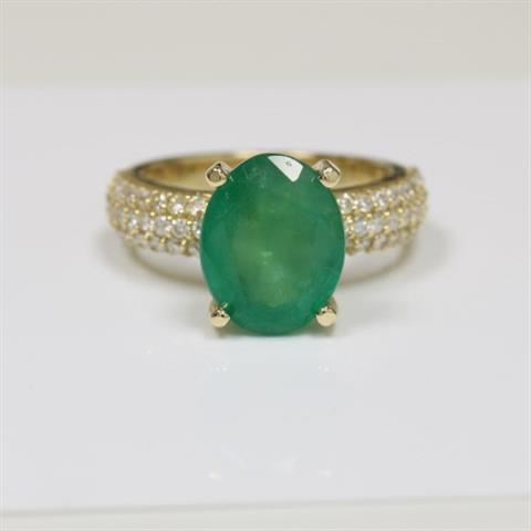 $3485 : Shop Oval Cut Emerald Ring image 1