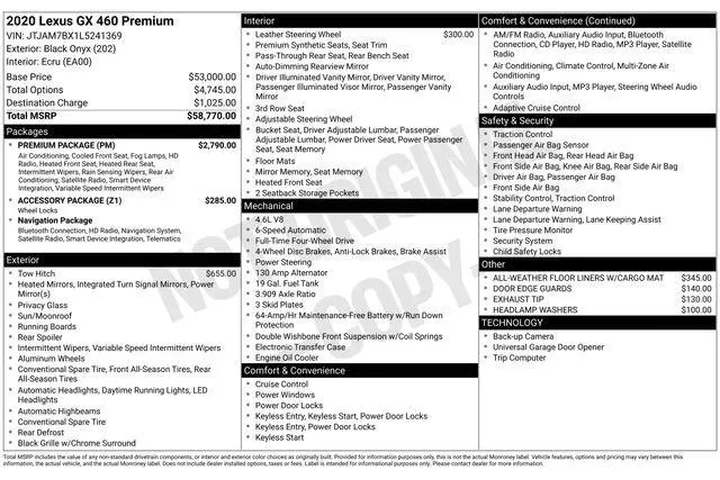 $36795 : Lexus GX 460 2020 AWD 4dr SU image 9