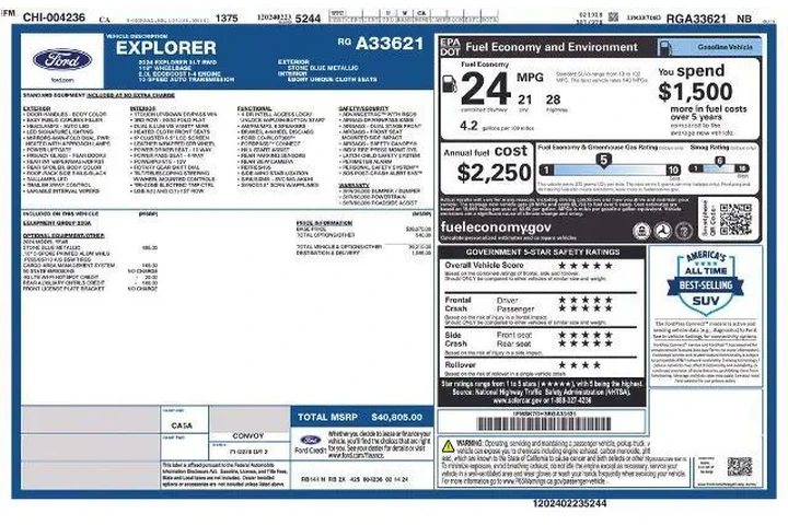 $33500 : Ford Explorer 2024 XLT 4dr S image 3