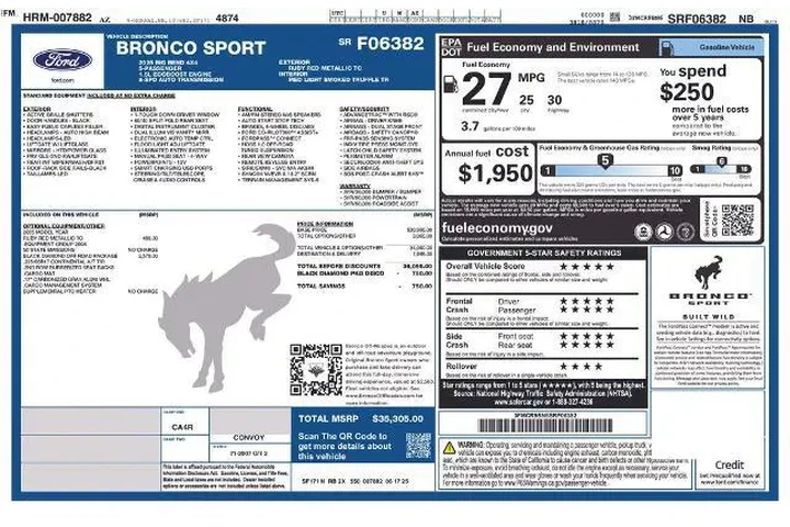 $32957 : Ford Bronco Sport 2025 AWD B image 3