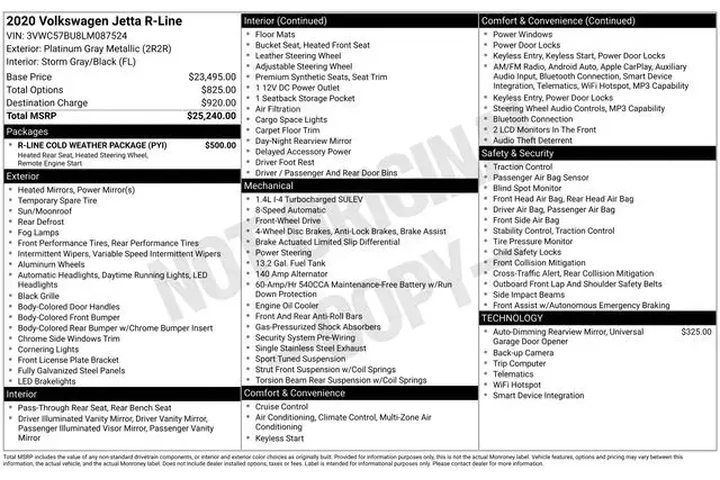 $18998 : Volkswagen Jetta 2020 S 4dr image 6