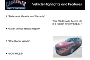 $21877 : Honda Accord 2024 LX 4dr Sed thumbnail