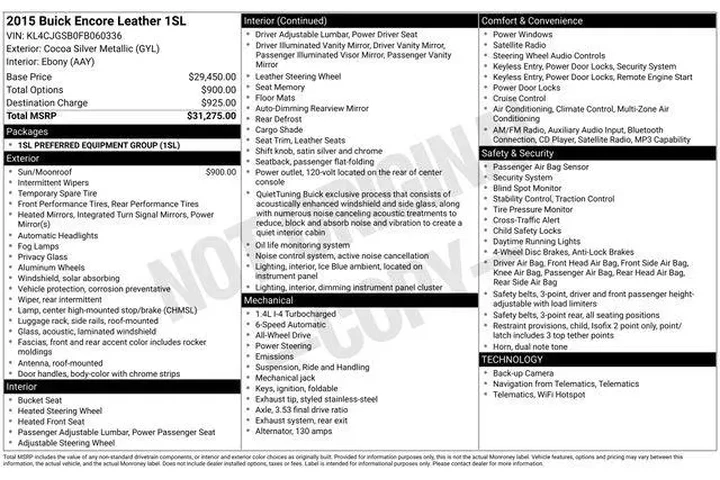 $7754 : Buick Encore 2015 AWD Leathe image 7