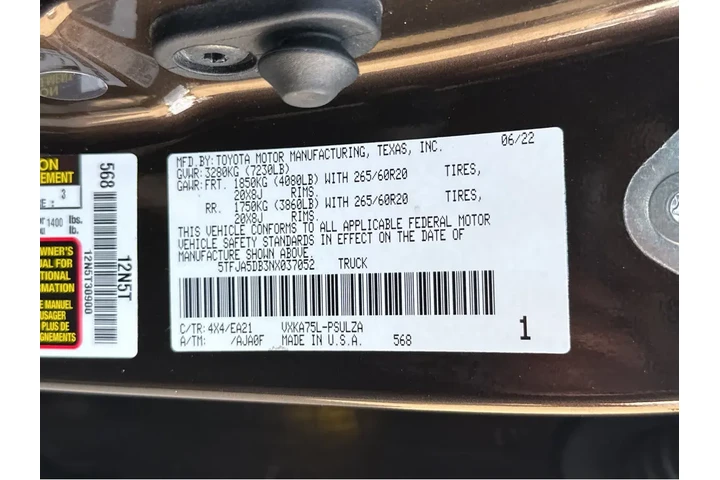 $44997 : 2022 Tundra 4WD Limited image 1