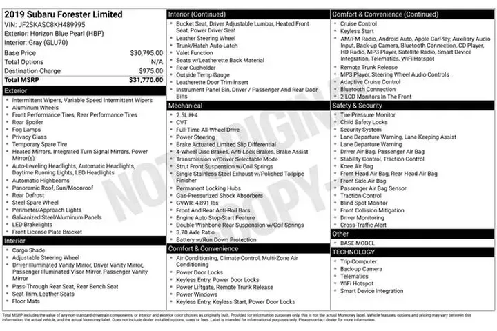 $19499 : Subaru Forester 2019 AWD Lim image 2