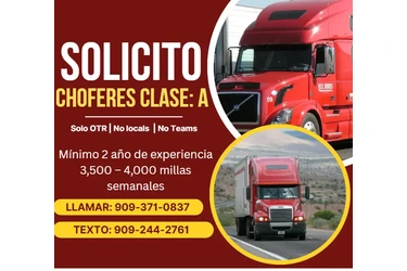 🚚 BUSCAMOS CHOFERES CLASE: A en San Diego