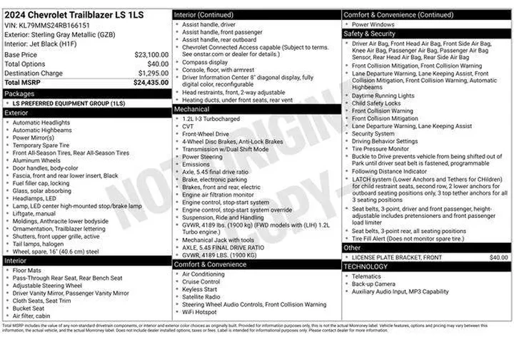 $23114 : Chevrolet Trailblazer 2024 L image 7