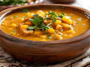 Locro peruano en un plato típico