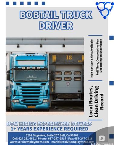 🚚 Bobtail Truck Driver Wanted image 1