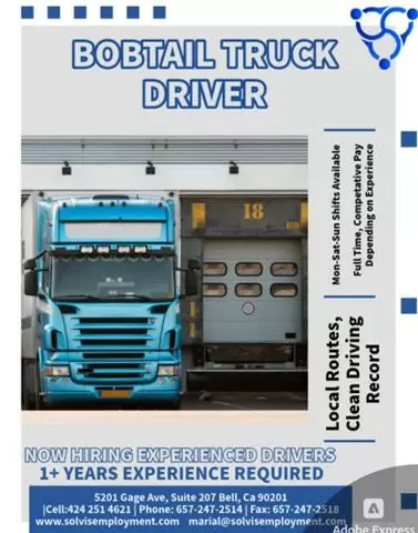 🚚 Bobtail Truck Driver Wanted image 1