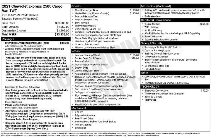 $20085 : Chevrolet Express 2021 2500 image 2