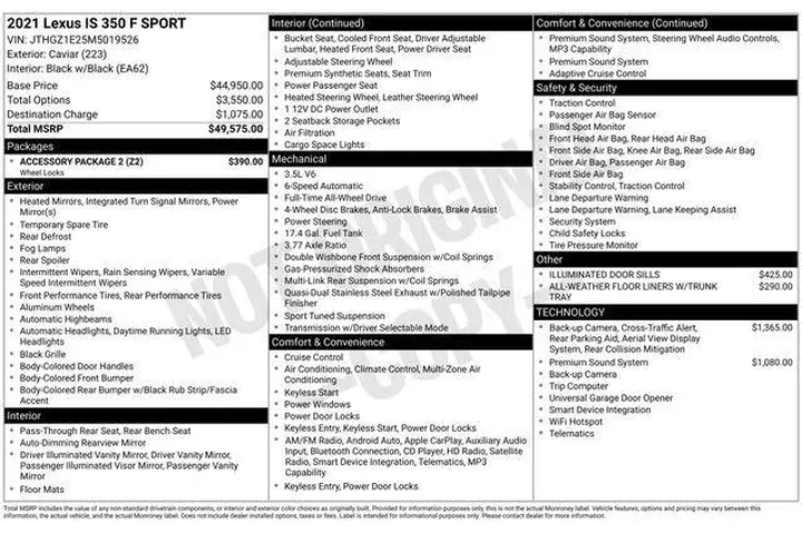 $36989 : Lexus IS 350 2021 AWD F SPOR image 9