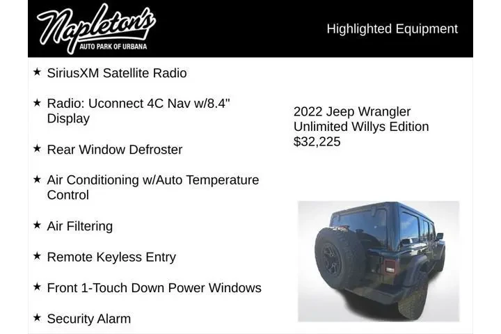 $32225 : Jeep Wrangler Unlimited 2022 image 4