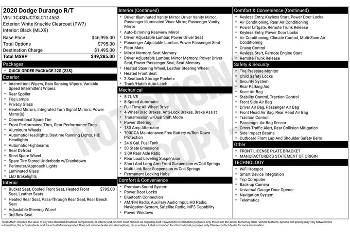 $28480 : Dodge Durango 2020 AWD R/T 4 image 2