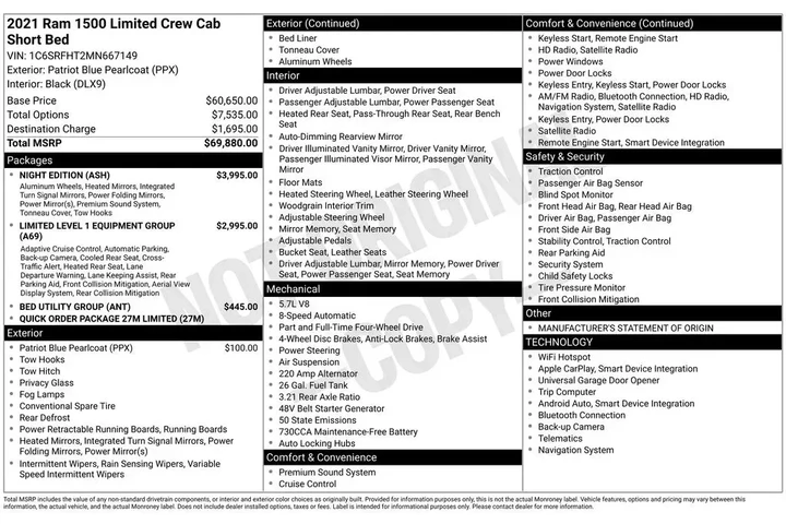 $37395 : Ram 1500 2021 4x4 Limited 4d image 2