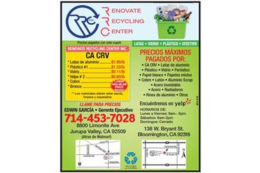 RENOVATE RECYCLING CENTER en San Bernardino