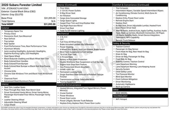 $17490 : Subaru Forester 2020 AWD Lim image 2