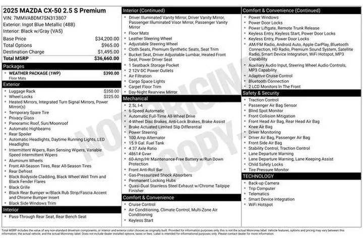 $32885 : Mazda CX-50 2025 AWD 2.5 S P image 4