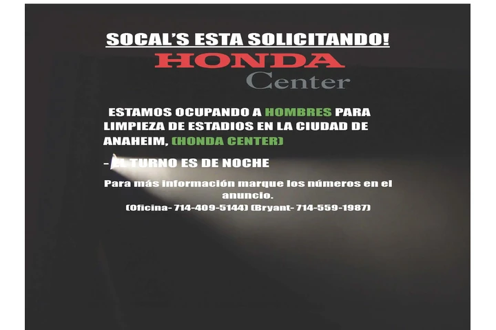 LIMPIEZA DE ESTADIO (ANAHEIM) image 1