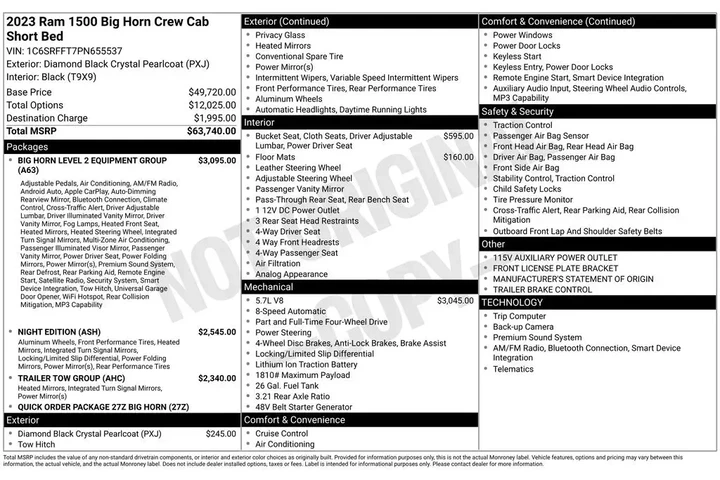 $39996 : Ram 1500 2023 4x4 Big Horn 4 image 9