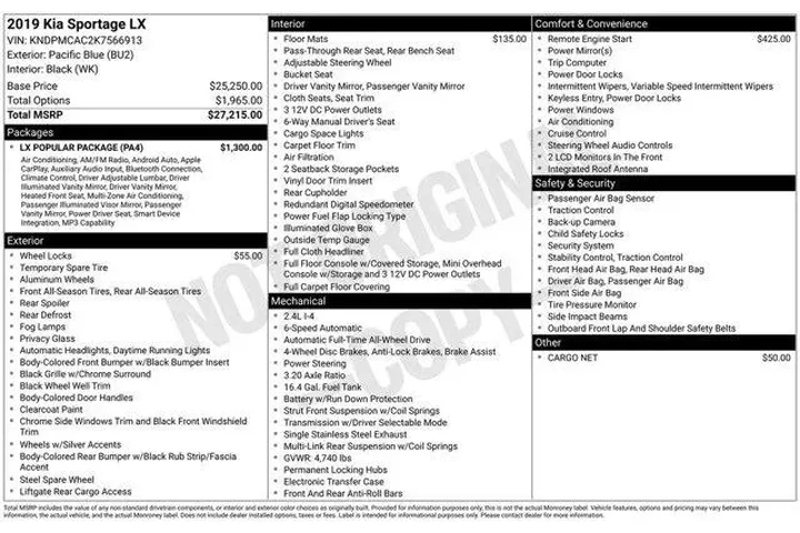 Kia Sportage 2019 AWD LX 4dr image 2