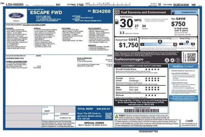 $24400 : Ford Escape 2025 ST-Line 4dr image 3