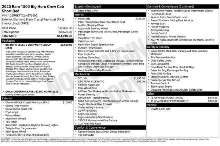 $27994 : Ram 1500 2020 4x2 Big Horn 4 image 10