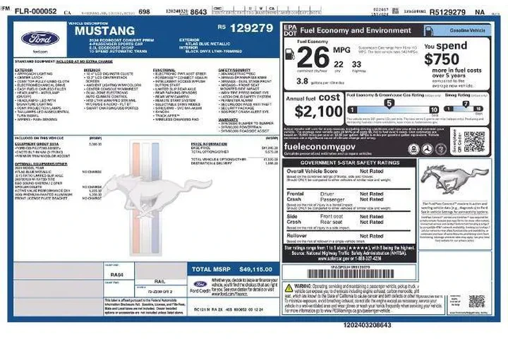 $35000 : Ford Mustang 2024 EcoBoost P image 3