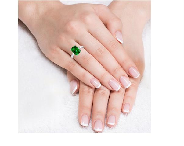 $14272 : Emerald Cut Emerald Engagement image 1