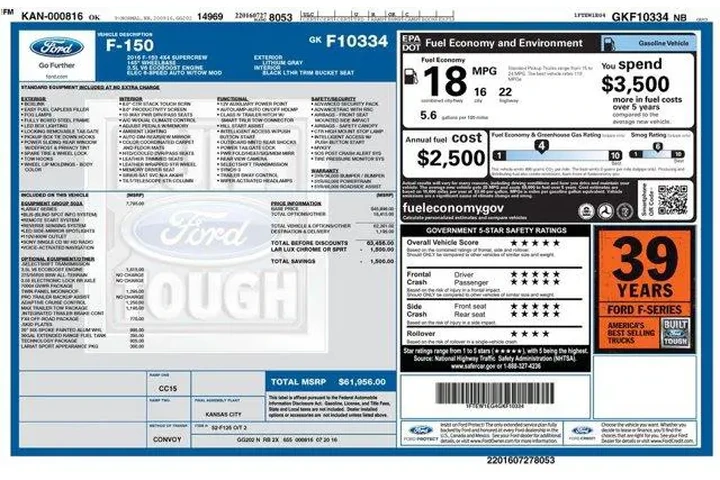 $22738 : Ford F-150 2016 4x4 King Ran image 2