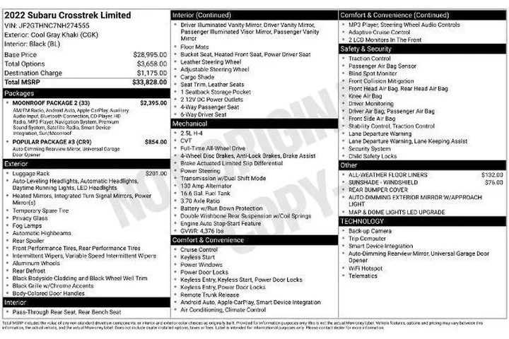 $26331 : Subaru Crosstrek 2022 AWD Li image 2