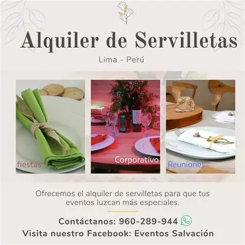 Alquiler de Servilletas Tela image 1